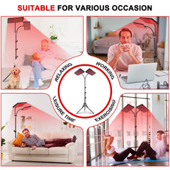 Saviler floor-standing tripod stand enables full-body irradiation at home.