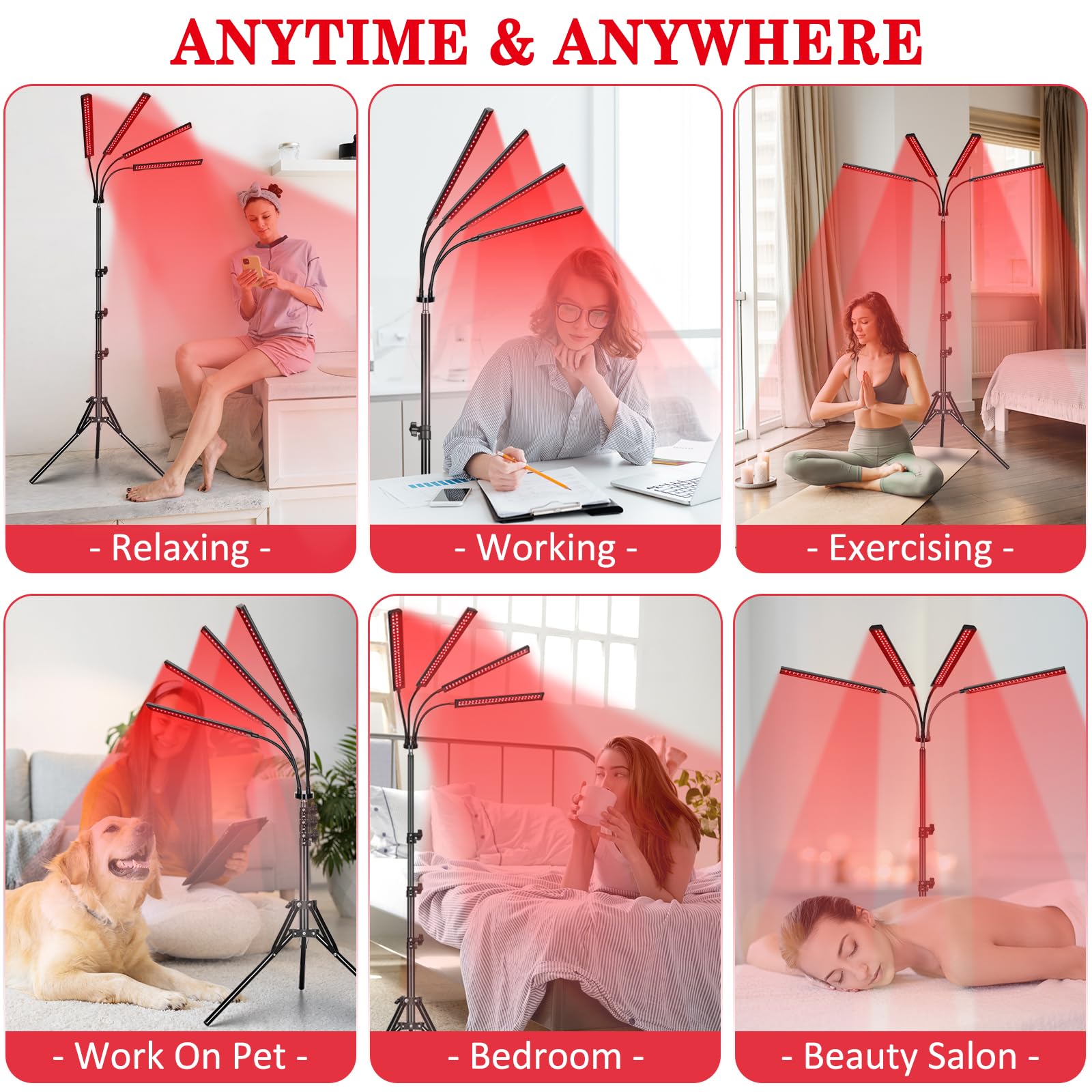 SAVILER full-body coverage with four heads for broad-area therapy.