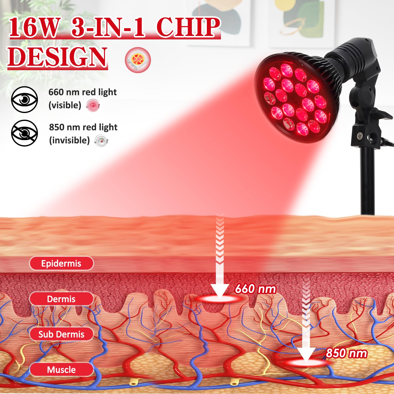 Saviler knee and joints care with deep-penetrating red light exposure