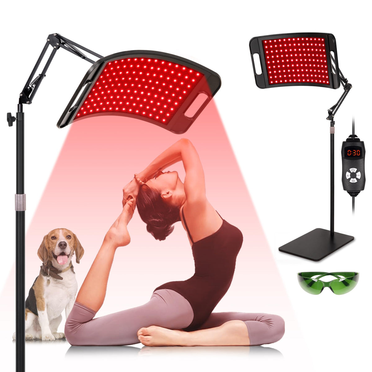 SAVILER red light panel 660nm-850nm for skin health and circulation support.