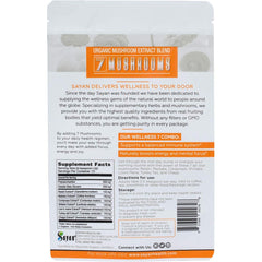 Sayan 7 Mushrooms bottle on shelf, convenient filler-free supplementation
