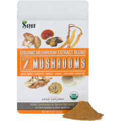 Sayan 7 Mushrooms in a glass cup, antioxidant-friendly beverage moment