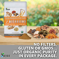 Sayan 7 Mushrooms lab-tested badge signaling purity and quality