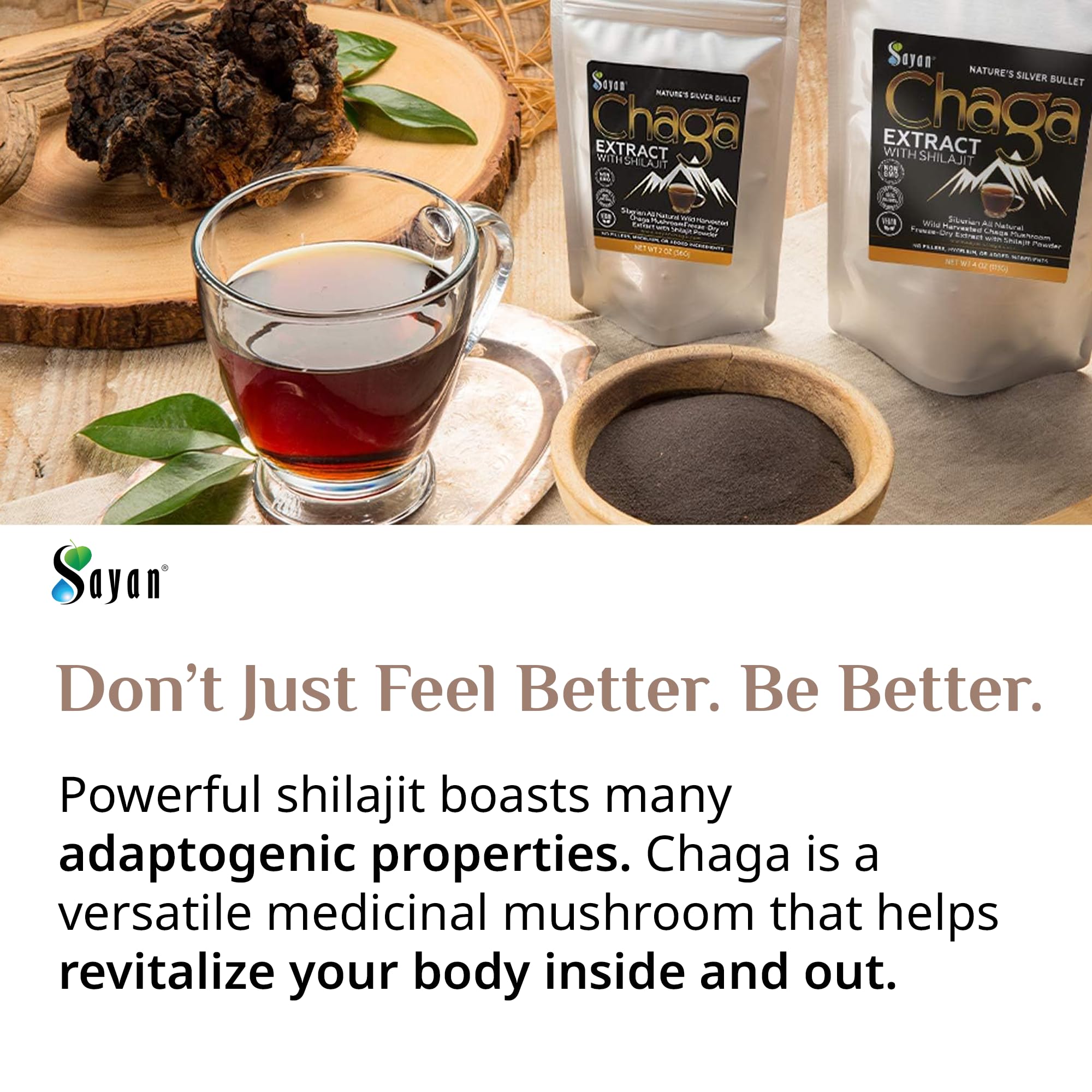 Sayan Chaga brew in steaming mug, ready for morning rituals.