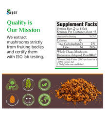 Sayan chaga powder for smoothies and soups.
