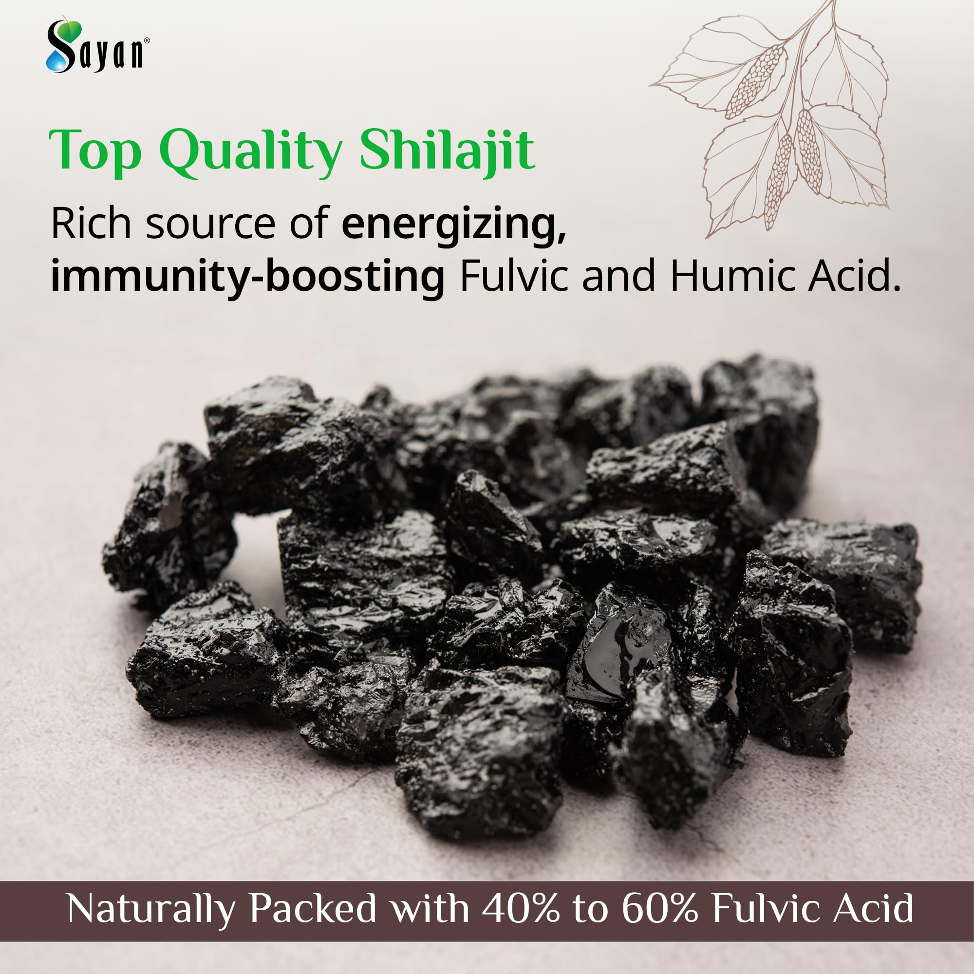 Sayan Fulvic acid Shilajit resin dissolving to aid nutrient absorption