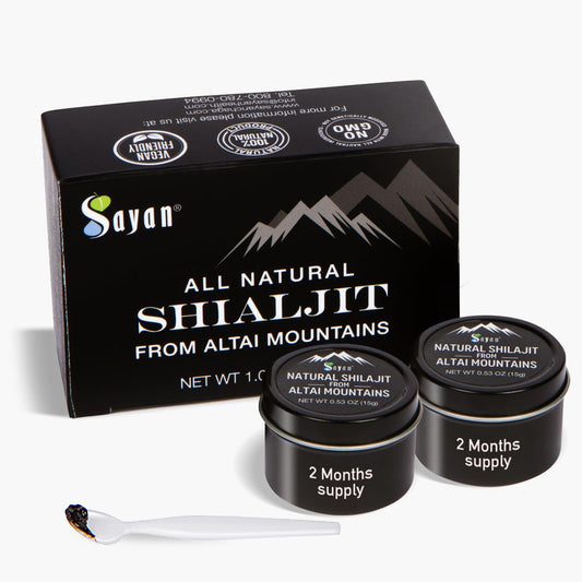 Sayan Pure Altai Shilajit resin bottle pour for natural energy support