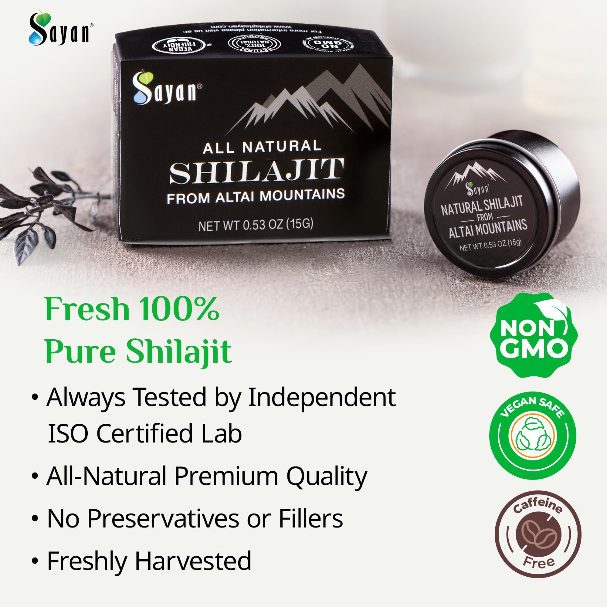 Sayan Pure Altai Shilajit resin jar closeup showing rich texture and purity