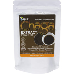 Sayan Siberian Chaga packaging shows wild-harvested powder for daily wellness.