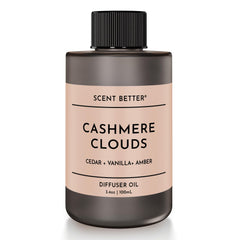 SB Scent Better Cashmere Clouds bottle pour—releasing cedar, vanilla, and amber for calming diffusion.