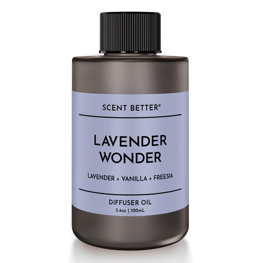 SB Scent Better Lavender Wonder bottle releasing calming aroma for a peaceful room.