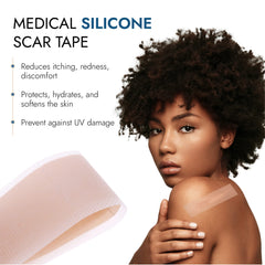 Scarbandit keloid scar tape improving texture and appearance