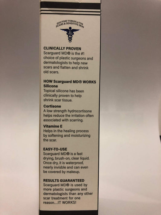 ScarGuard MD silicone gel formula helps flatten and shrink old raised scars, including keloids.