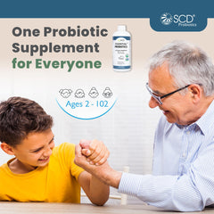 SCD Probiotics pH-balanced label emphasizes digestive compatibility