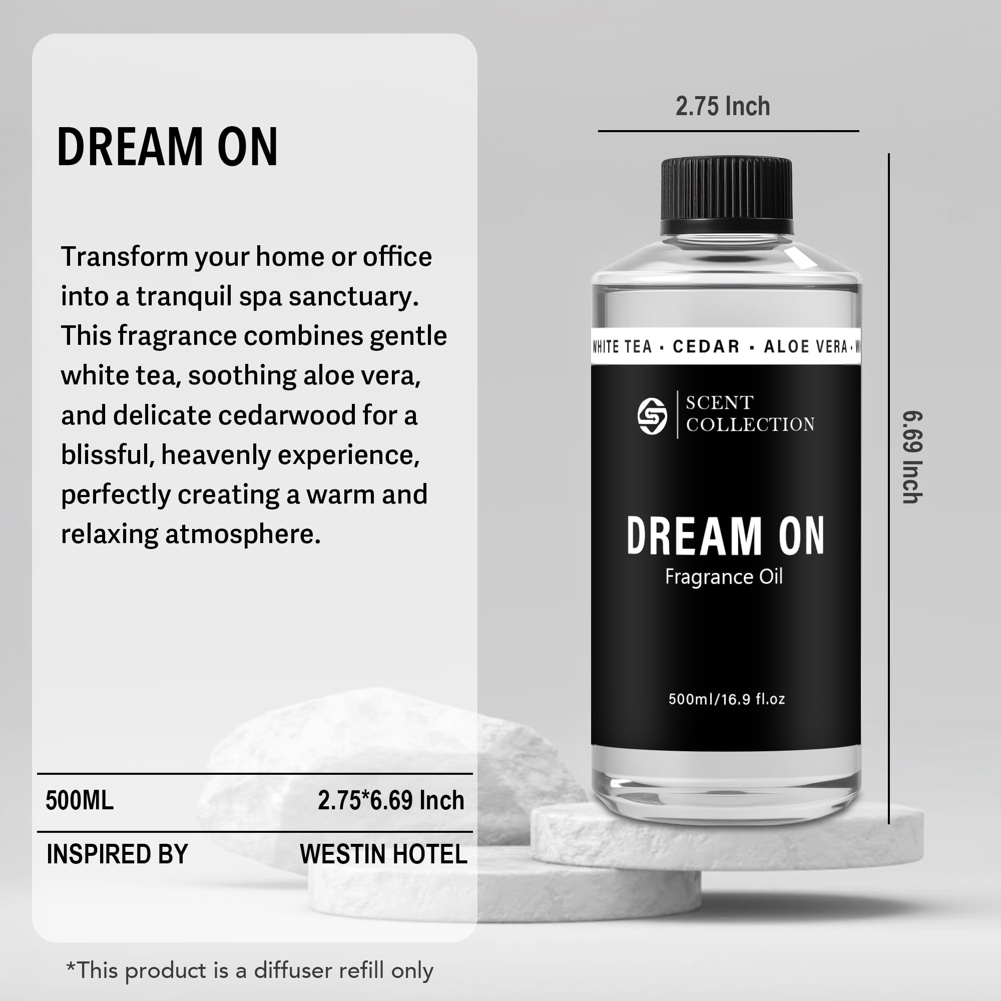 Scent Collection Dream On provides long-lasting fragrance for large rooms and open spaces.
