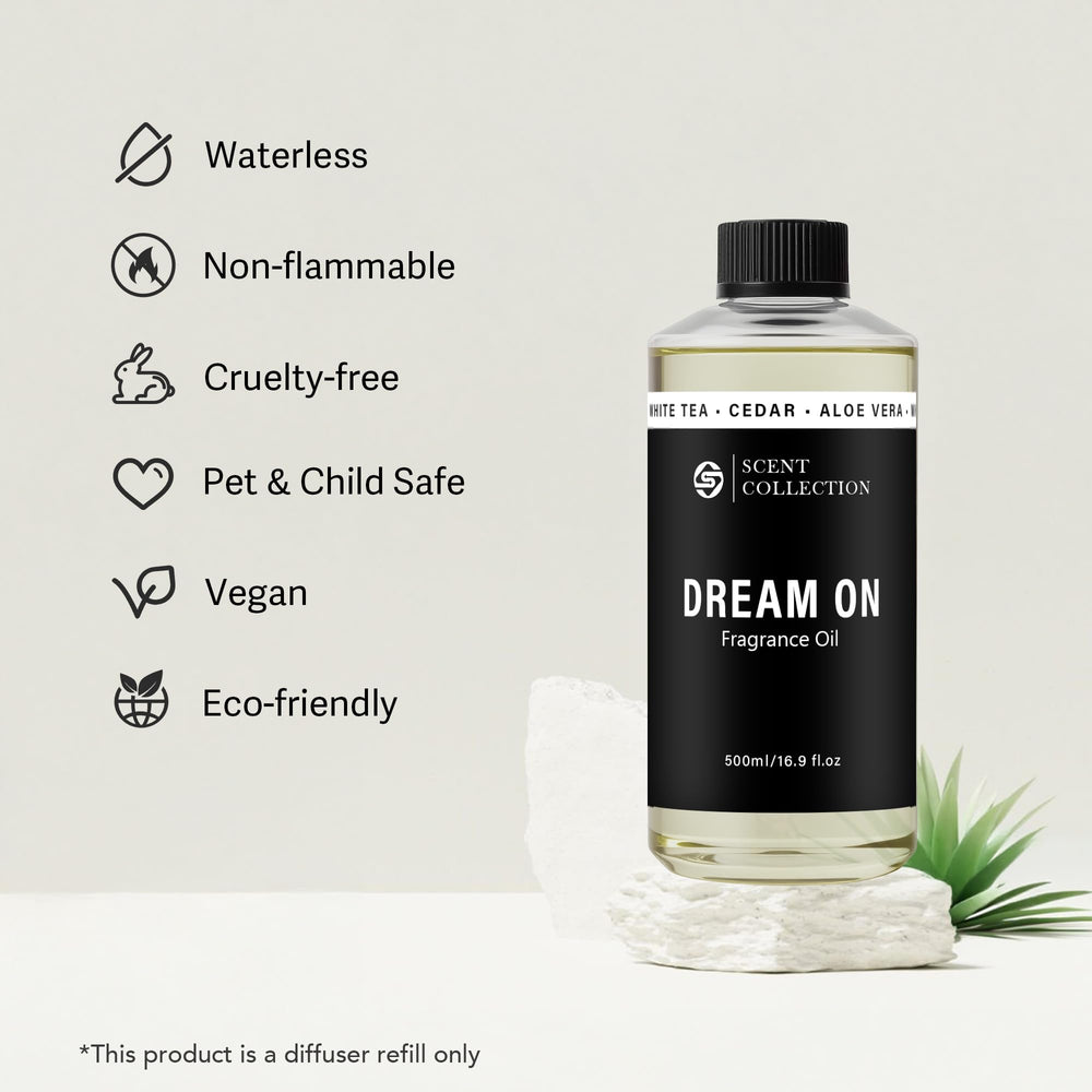 Scent Collection Dream On safe, paraben-free formula label for homes.
