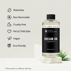 Scent Collection Dream On safe, paraben-free formula label for homes.