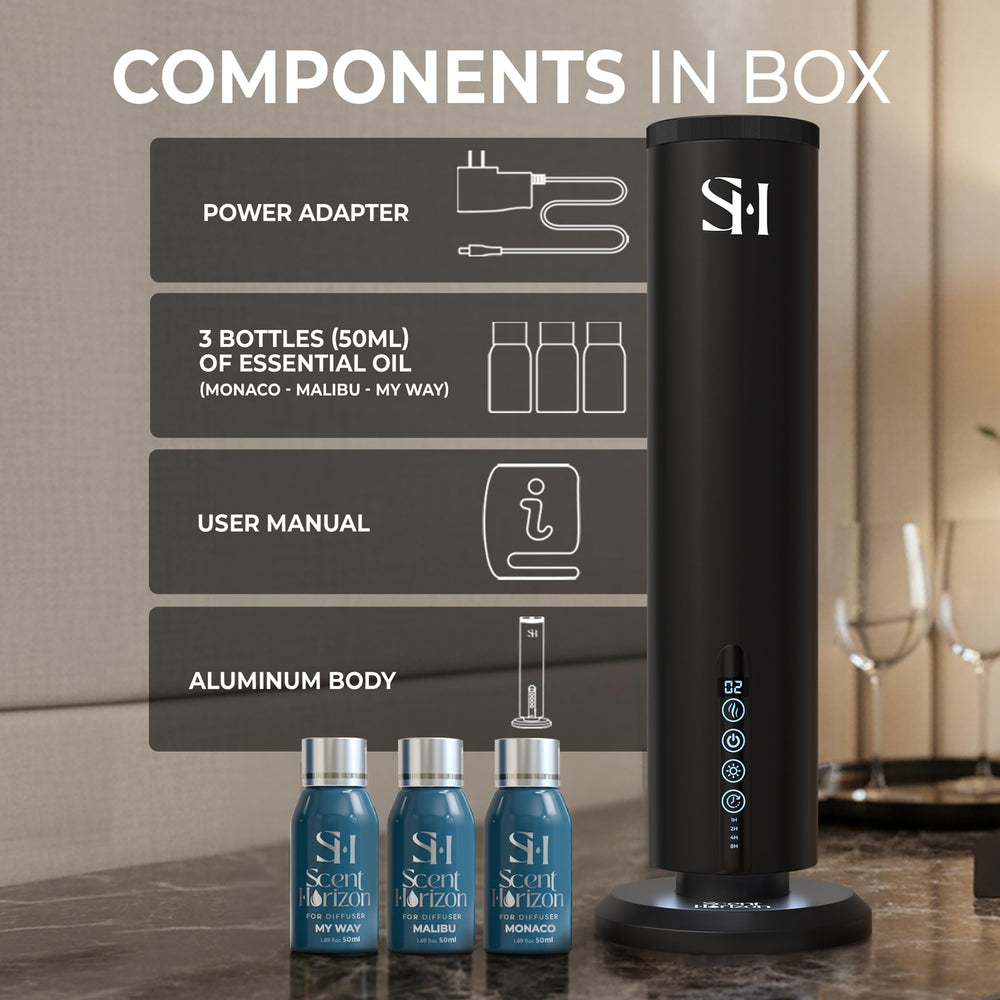 SCENTHORIZON Waterless Diffuser battery compartment enabling cordless use