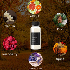 Scentia Autumn Spice cedar vanilla finish enhances ambiance.