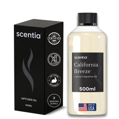 Scentia Delano Breeze bottle pour—smooth, long-lasting aroma for a calm room