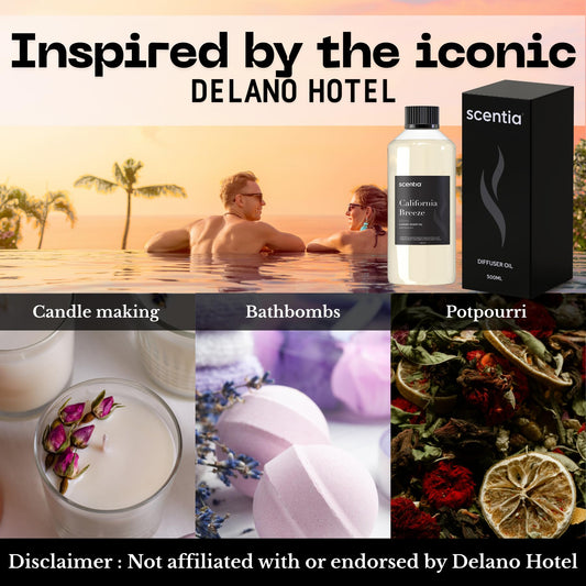 Scentia Delano Breeze label closeup—premium branding and fragrance details