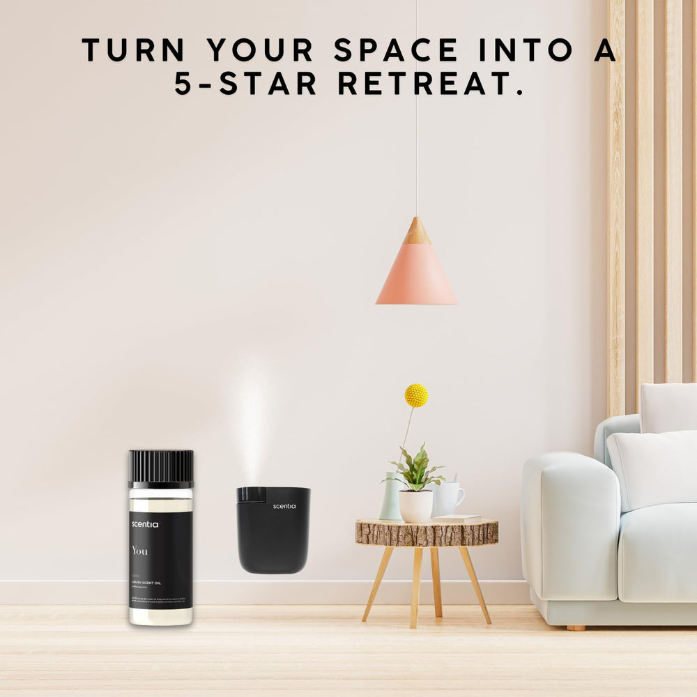 Scentia diffuser in-room diffusion creates cozy, spa-like atmosphere