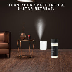 Scentia Dream Away candle-setting with an elegant fragrance backdrop