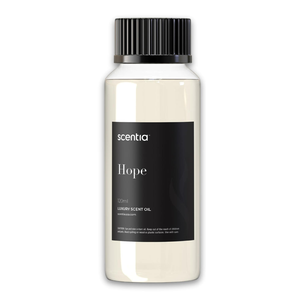 Scentia Hope diffuser oil bottle delivers a delicate floral aroma for a welcoming room.