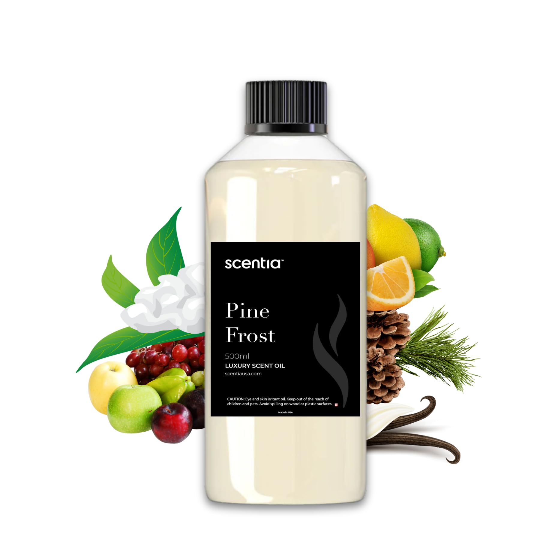 Scentia Pine Frost 500ml bottle for professional diffusers with long-lasting fragrance.