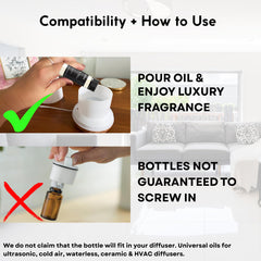 Bottle atop a diffuser with ambient lighting for mood enhancement.