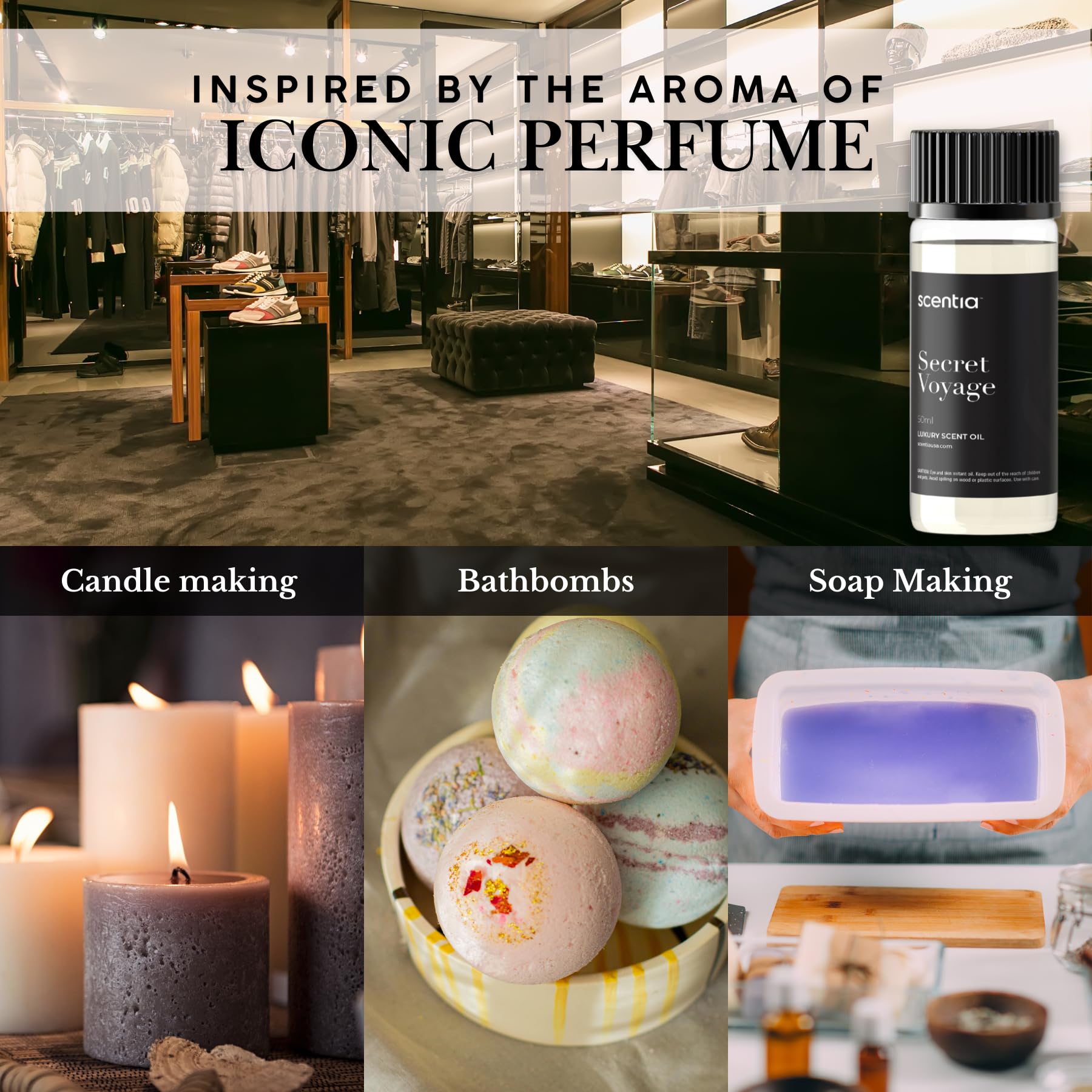Scentia Secret Voyage on diffuser setup for luxurious home ambiance.