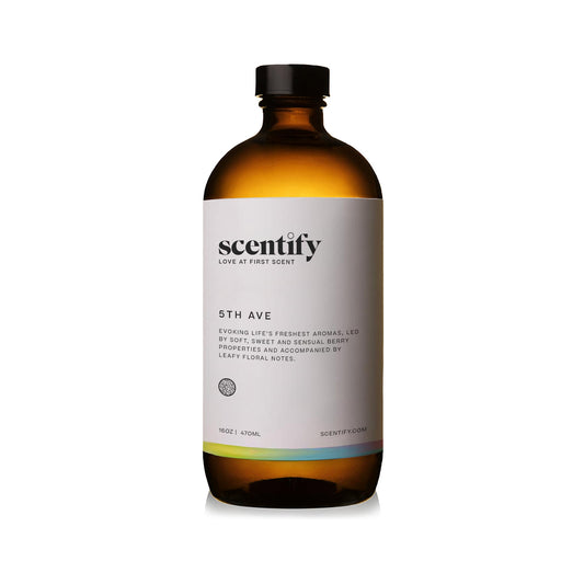 Scentify 5th Ave gardenia middle-note bottle with lush floral feel.