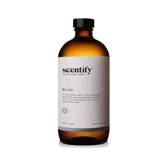 Scentify Bliss diffuser near scene ready for calming aromatherapy.