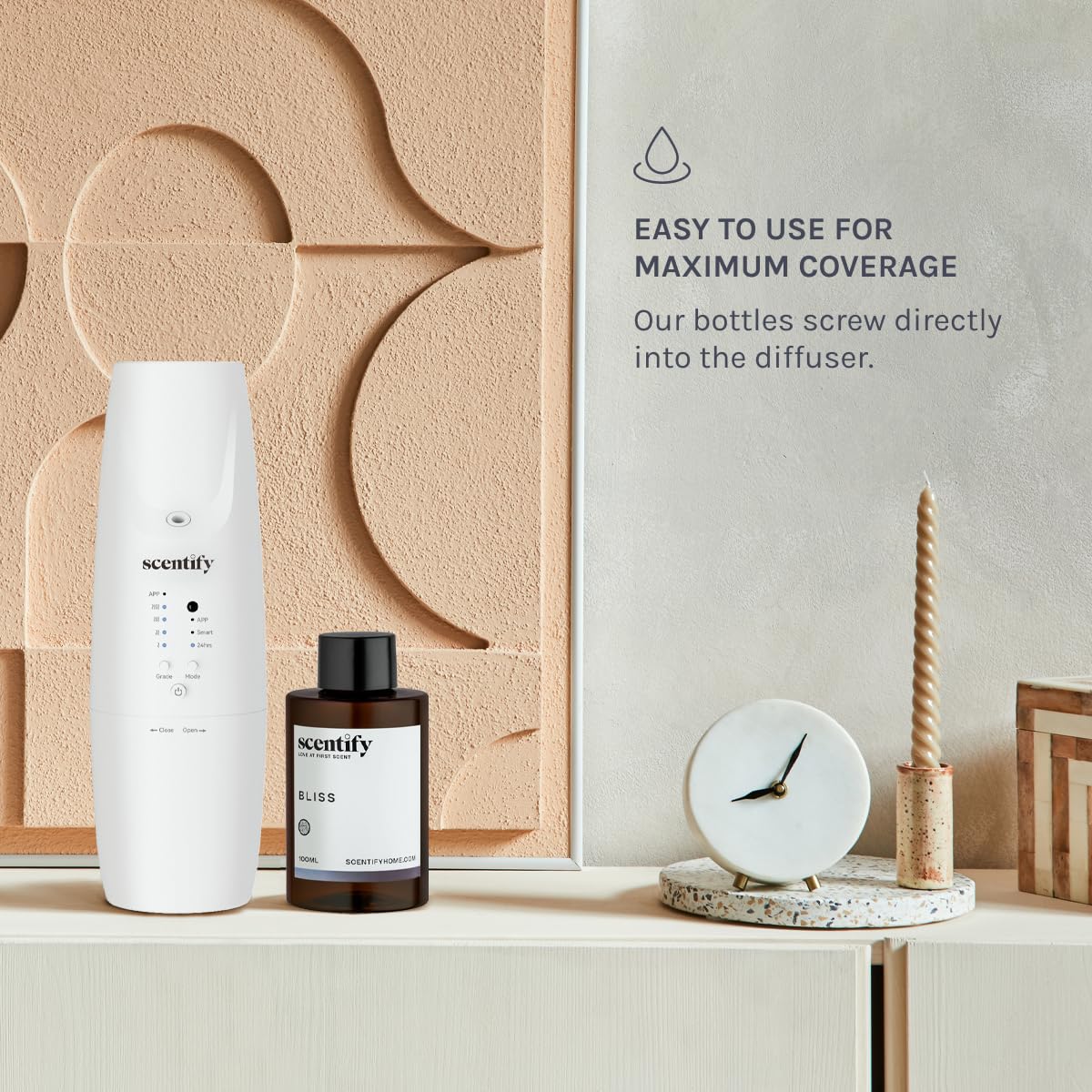 Scentify Bliss scene in an office or hotel-like space offering a calm focus