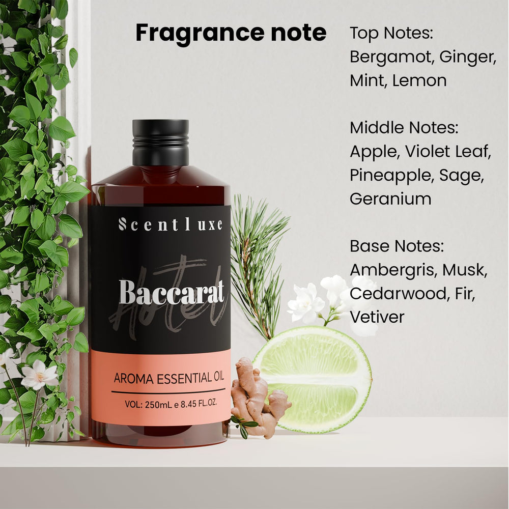 Scentluxe Baccarat diffuser packaging box signals premium gift-ready presentation