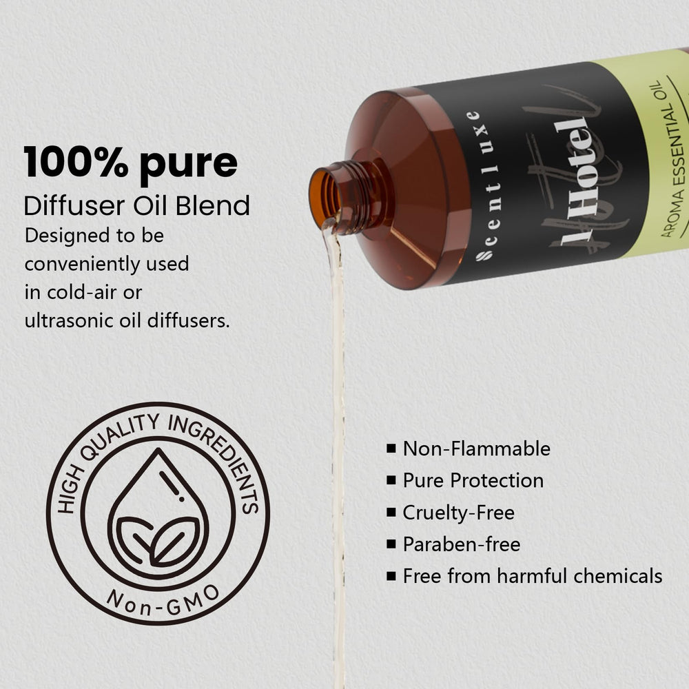 Scentluxe hotel diffuser oil diffusion evolution setup shows layered aroma