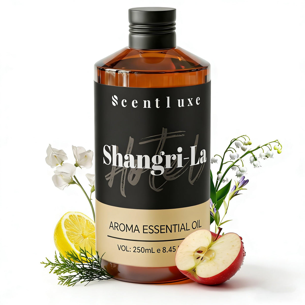 Scentluxe ShangriLa bottle front view for elegant diffuser setup