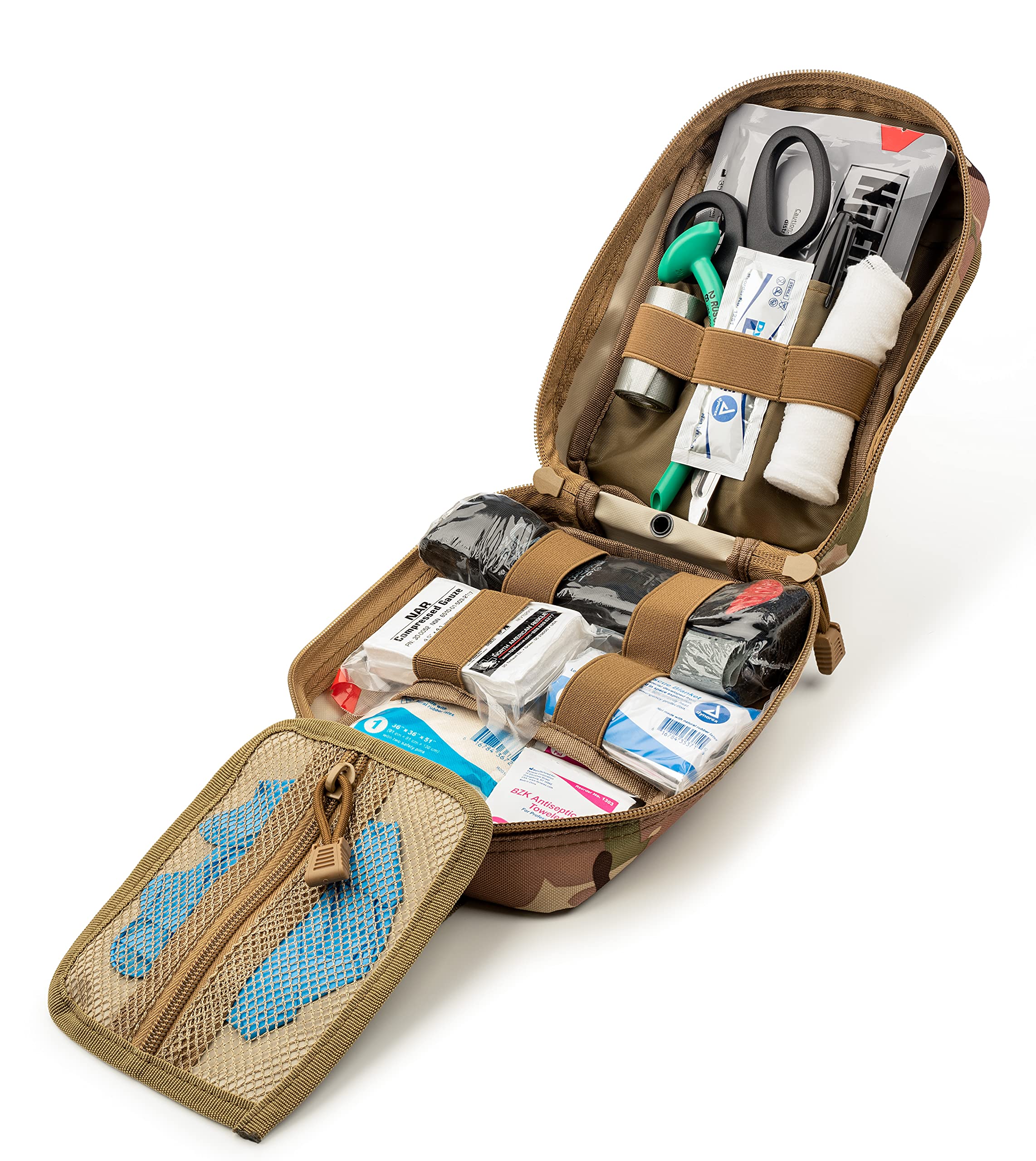 Scherber Premium IFAK Kit CAT tourniquet close-up highlights critical bleeding control.