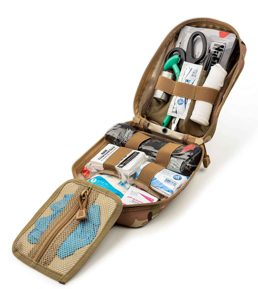 Scherber Premium IFAK Kit CAT tourniquet close-up highlights critical bleeding control.