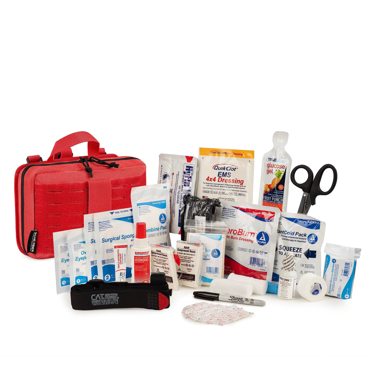 Scherber Vehicle IFAK Emergency Trauma Kit with full contents for on-the-go first aid