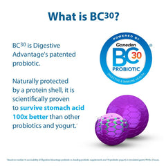 Schiff Digestive Advantage gummies bottle back label with dosage information for daily use