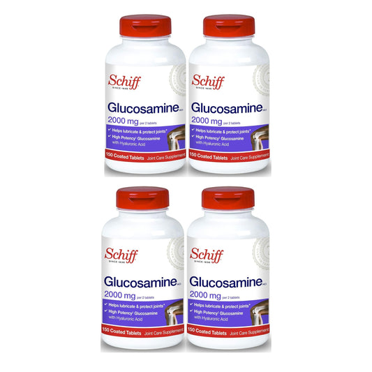 Schiff glucosamine 2000mg bottle front showing joint support messaging.