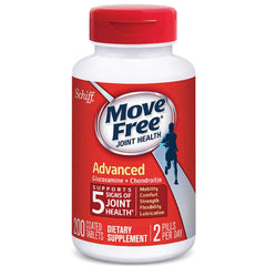 Schiff Move Free Advanced bottle closeup supports mobility and flexibility.