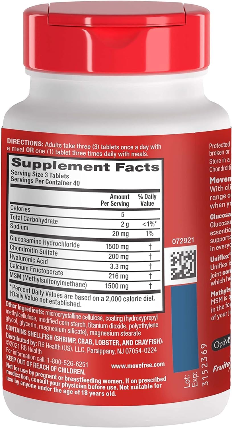 Schiff Move Free Advanced 360-count pack visible for long-term daily use.