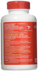 Schiff Move Free tablets close-up highlighting glucosamine and chondroitin ingredients.