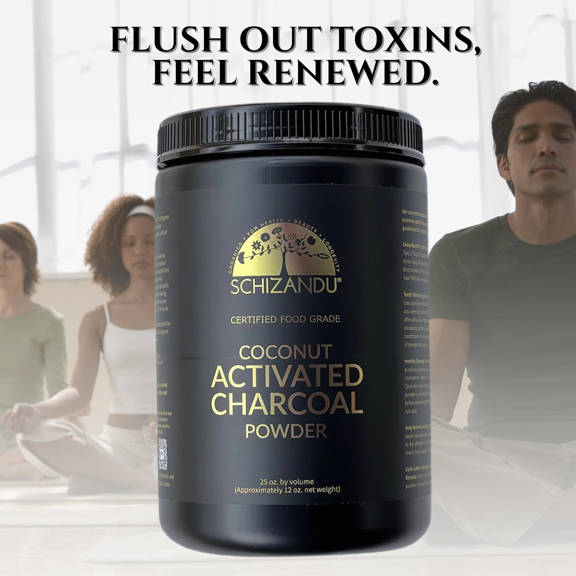 Schizandu charcoal powder used in skincare for cleansing routines.