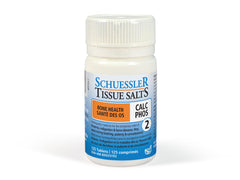 Schuessler Calc Phos 6X bottle and tablets, a convenient daily supplement option.