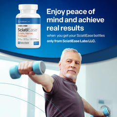 SciatiEase daily routine usage showing morning and night dosing.