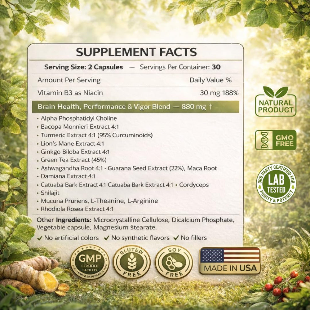 Science Force capsules on wood surface suggest easy daily intake for focus.