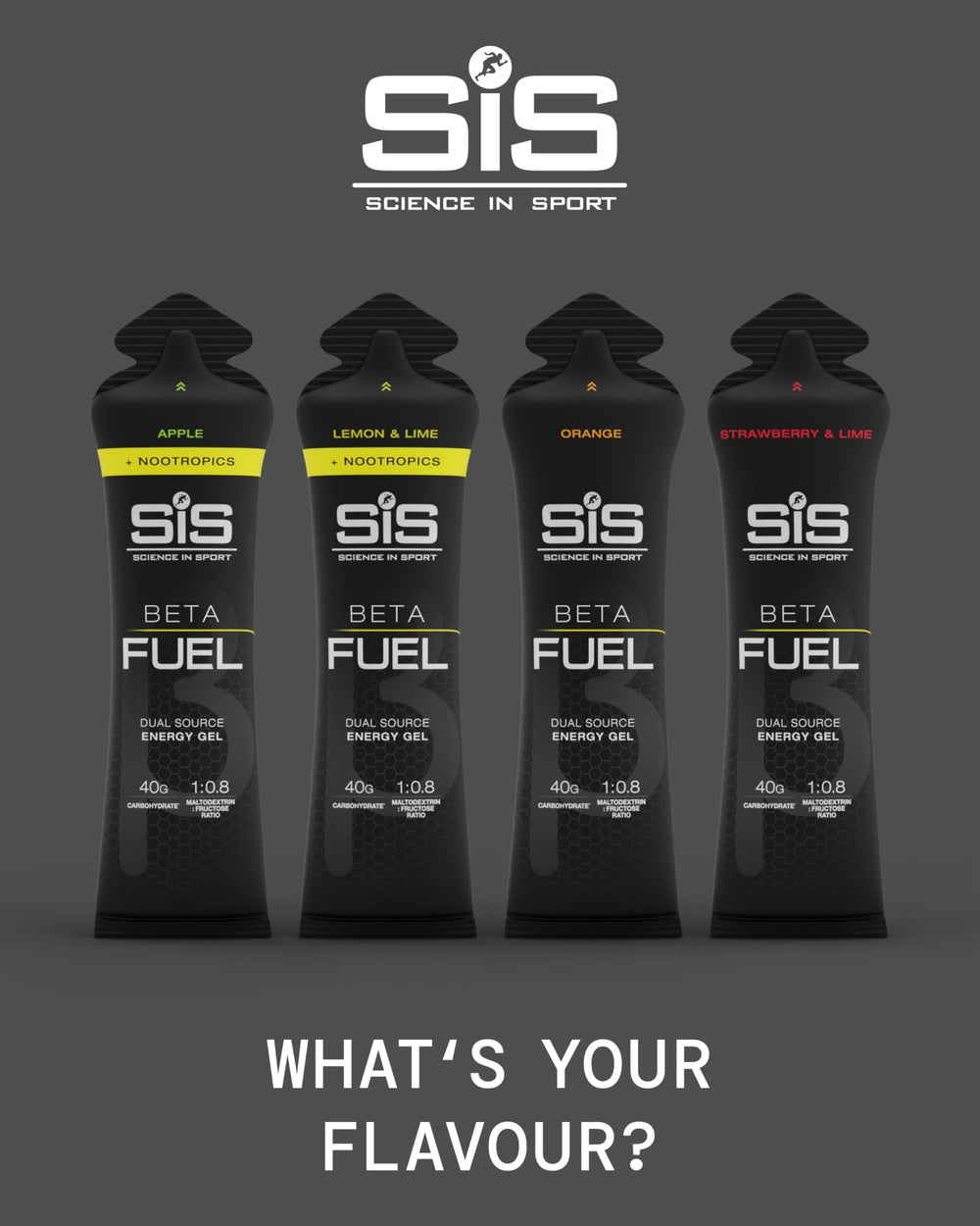 Science in Sport BETA Fuel Gel compact packaging ideal for travel